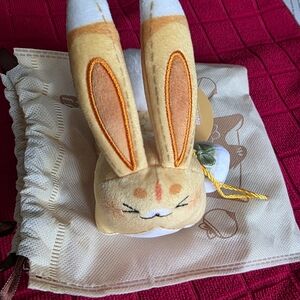 Plush Bunny Keychain - Cream & Orange Cute Rabbit